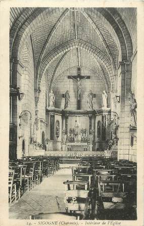 CPA FRANCE 16 "Sigogne, Intérieur de l'église".