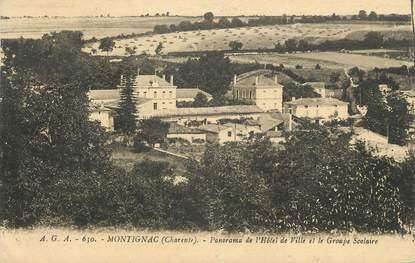 CPA FRANCE 16 "Montignac, Panorama de l'hôtel de Ville et le groupe scolaire".