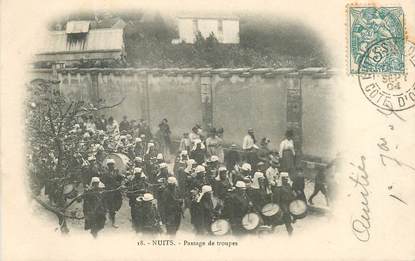 CPA FRANCE 21 " Nuits Saint Georges, passage de troupes"