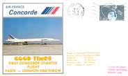 1 Er Vol LETTRE 1 ER VOL DU CONCORDE "Paris / Londres, 16 mars 1980, Commandant de Bord: P. CONTE"