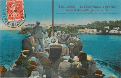 CPA FRANCE 06 "Cannes, le vapeur faisant la traversée en vue de Sainte Marguerite"