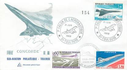 LETTRE 1 ER VOL DU CONCORDE "Paris / Toulouse, 2 mars 1989"