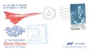 1 Er Vol LETTRE 1 ER VOL DU CONCORDE "Paris / Vienne, 26 octobre 1984, commandant de bord M. CHEMEL"