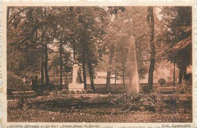 CPA FRANCE 34 "Lunel, Le parc, statue Henri de Bornier".