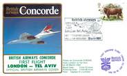 1 Er Vol LETTRE 1 ER VOL DU CONCORDE "Londres / Tel Aviv, 28 mars 1984, Commandant de Bord: LINFIELD"
