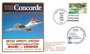 1 Er Vol LETTRE 1 ER VOL DU CONCORDE "Miami / Londres, 28 mars 1984, commandant de Bord: O. WALPOLE"