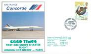 1 Er Vol LETTRE 1 ER VOL DU CONCORDE "Londres / Paris, 16 mars 1980, commandant de Bord P. CONTE"
