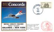 1 Er Vol LETTRE 1 ER VOL DU CONCORDE "Orlando / New York, 17 octobre 1983, Commandant de Bord: Mc MULLEN"