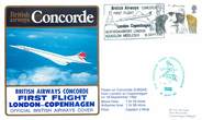 1 Er Vol LETTRE 1 ER VOL DU CONCORDE "Londres / Copenhague, 18 septembre 1982, commandant de Bord HIRST"