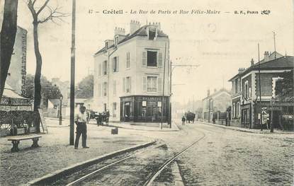 CPA FRANCE 94 "Créteil, Rue de Paris et rue  Felix " / BOULANGERIE