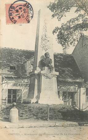 CPA FRANCE 94 "Créteil, monument du Commandant de La Charrière" / GUERRE 1870