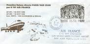 1 Er Vol LETTRE 1 ER VOL FRANCE "Paris / San Juan, 4 novembre 1988 / BOEING 747"