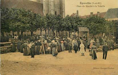 CPA FRANCE 91 "Egreville, Place du Marché à la Volaille"