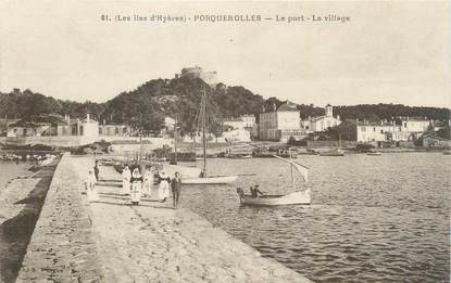 CPA FRANCE 83 " Porquerolles, Le port,le village".