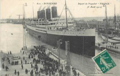 CPA FRANCE 44 "Saint Nazaire, départ du Paquebot France"