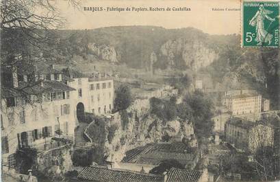 CPA FRANCE 83 " Barjols, Fabrique de papiers, rochers de Castellas".