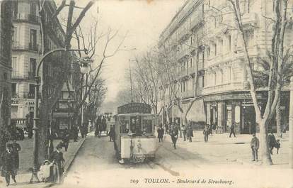 CPA FRANCE 83 "Toulon, Boulevard de Strasbourg". / TRAMWAY