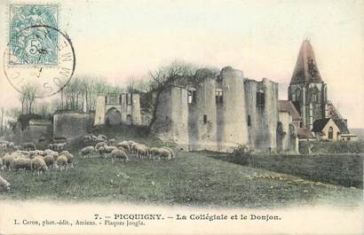 CPA FRANCE 80 " Picquigny, La collégiale et le donjon".