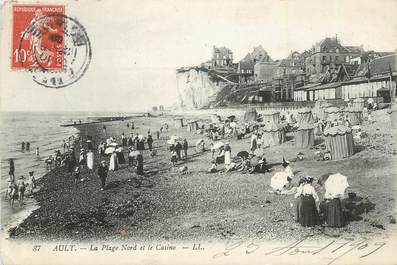 CPA FRANCE 80 "Ault, La plage nord et le casino".