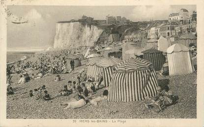 CPA FRANCE 80 "Mers les Bains, La plage".