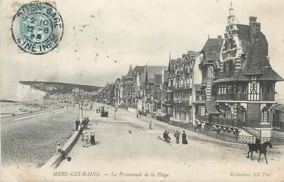 CPA FRANCE 80 "Mers les Bains, La promenade de la plage".