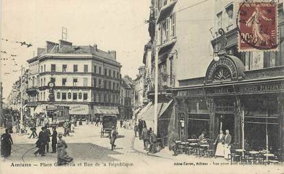 CPA FRANCE 80 "Amiens, Place Gambetta et rue de la République".