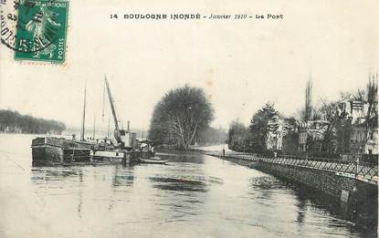 CPA FRANCE 92 "Boulogne inondé, janvier  1910, le Port"