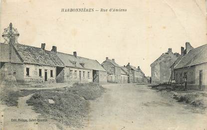 CPA FRANCE 80 "Harbonnières, Rue d'Amiens".