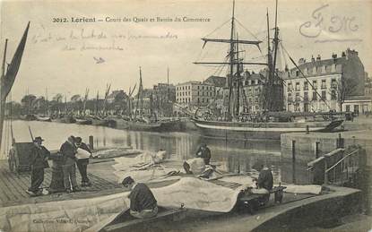 CPA FRANCE 56 "Lorient, cours des quais et bassin du commerce"