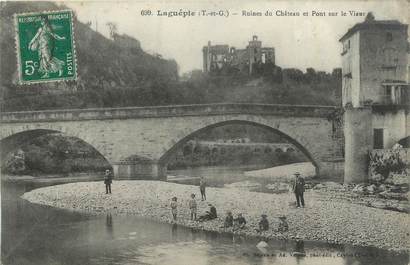CPA FRANCE 82 "Laguépie, Ruines du château et pont sur le Viaur".