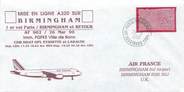 1 Er Vol LETTRE 1 ER VOL / FRANCE "Paris Birmingham, 26 mars 1990"