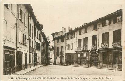CPA FRANCE 66 "Prats de Mollo, Place de la République eet route de la Preste".