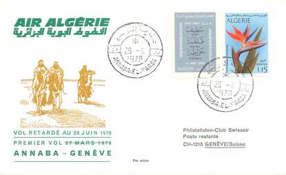 LETTRE 1 ER VOL / "Air Algérie, Annaba / Genève, 26 juin 1978"