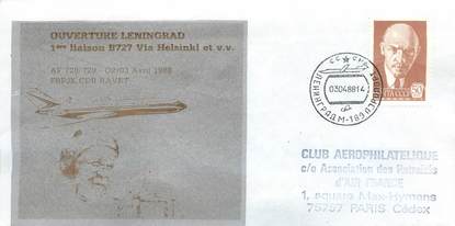 LETTRE 1 ER VOL / "Leningrad via Helsinki, 2 avril 1988"