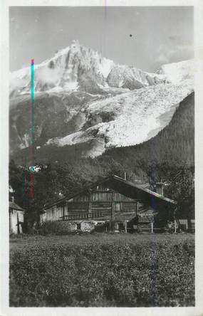 CPSM FRANCE 74 "Les Bossons, Aiguille du Midi et le glacier".