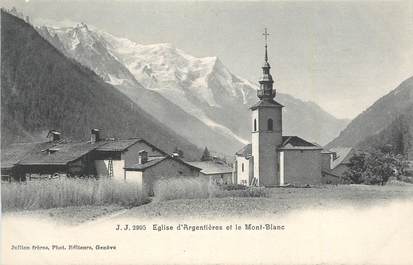 CPA FRANCE 74 "Argentière, L'église et le Mont Blanc".