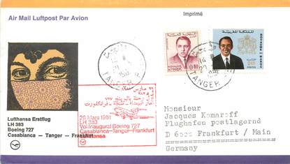 LETTRE 1 ER VOL / "Casablanca, Tanger, Francfort, 29 mars 1981"