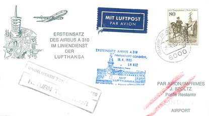 LETTRE 1 ER VOL / ALLEMAGNE "Francfort / Londres, 19 avril 1983"