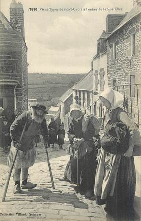 CPA FRANCE 29 "Pont Croix, Vieux types à l'entrée de la rue Cher". / FOLKLORE