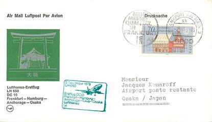 LETTRE 1 ER VOL / ALLEMAGNE "Francfort / Hamburg / Anchorage / Osaka, 2 novembre 1978"