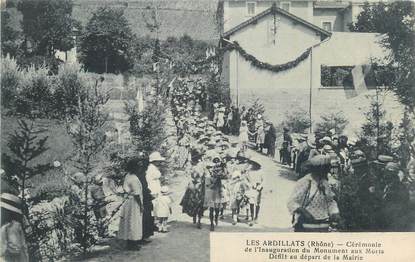 CPA FRANCE 69 "Les Ardillats,, Cérémonie de l'inauguration du monument aux morts".