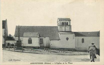 CPA FRANCE 69 "Aigueperse, L'église et la place".