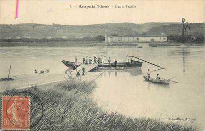 CPA FRANCE 69 "Ampuis, Bac à traille".