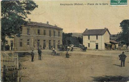 CPA FRANCE 69 "Amplepuis, Place de la gare".