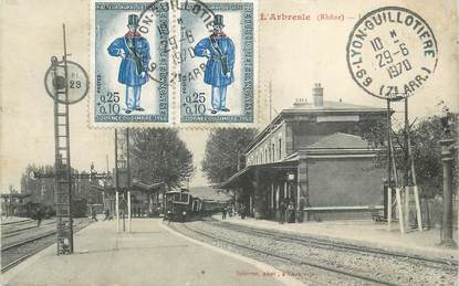 CPA FRANCE 69 "L'Arbresle, La gare". / TRAIN