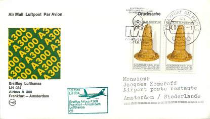 LETTRE 1 ER VOL / ALLEMAGNE "Francfort / Amsterdam, 1er mai 1978"