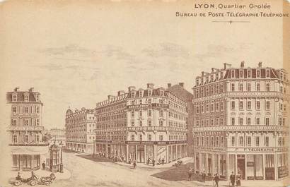 CPA FRANCE 69 "Lyon, Quartier Grolée, Bureau de Poste Télégraphe".