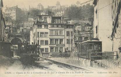 CPA FRANCE 69 "Lyon, Chemin de fer à crémaillère de St just et chemin de fer à ficelle de Fourvière".