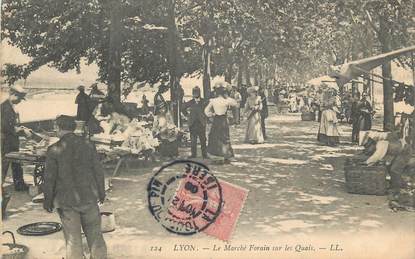 CPA FRANCE 69 "Lyon, Le marché forain sur les quais".