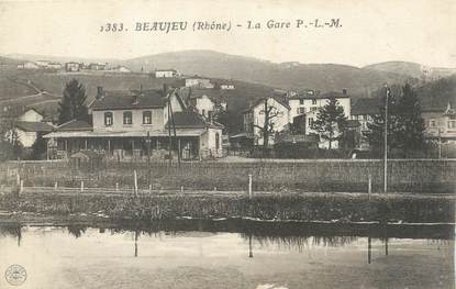 CPA FRANCE 69 "Beaujeu, La gare PLM''.